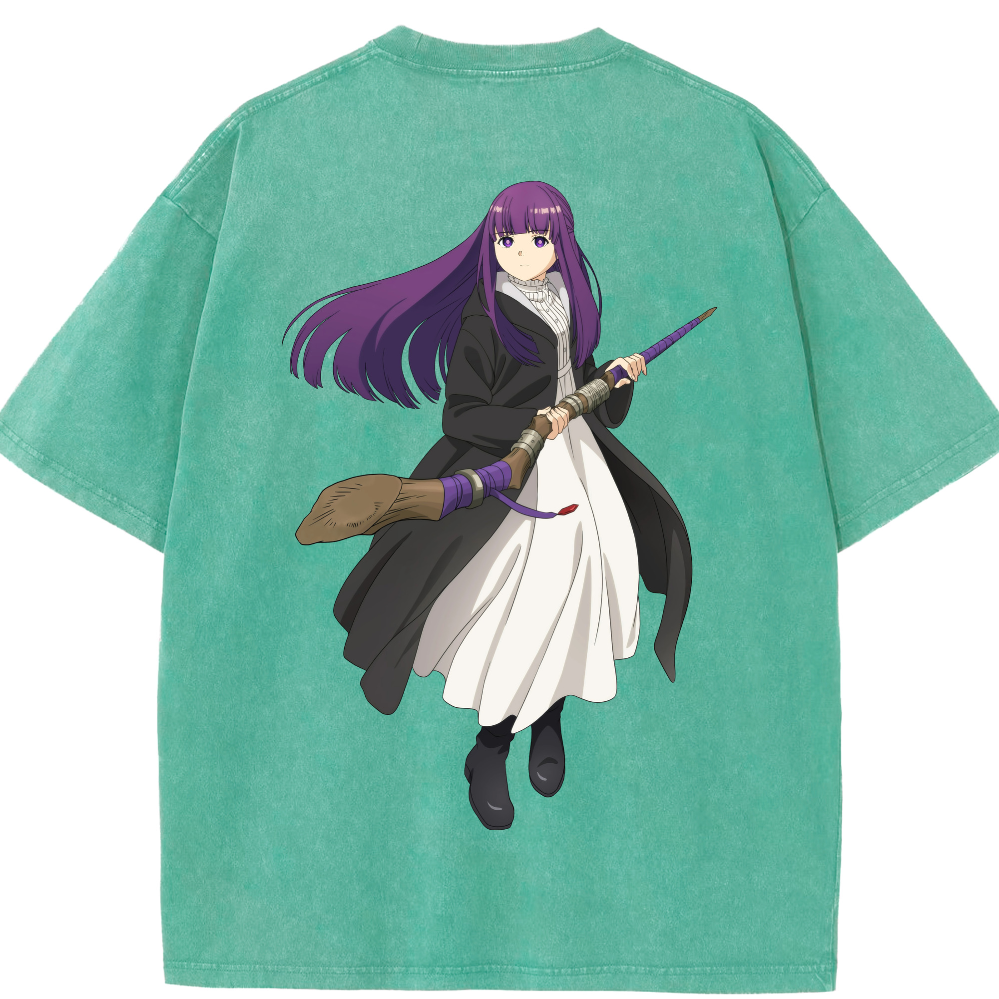 （画像用） 葬送のフリーレン Frieren 綿100% ヴィンテージ風 半袖Tシャツ（背面プリント）